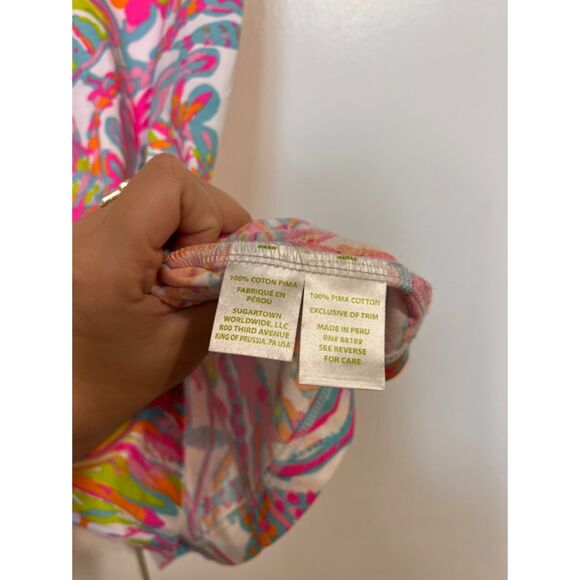 Lilly Pulitzer Brewster Dress Scuba to Cuba 100% cotton short sleeve dress XS - Picture 3 of 4